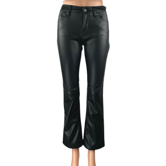 NEW Banana Republic Black Faux Vegan Leather Mid Rise Flared Bootcut Pants Sz 24 - Picture 5 of 10